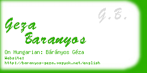geza baranyos business card